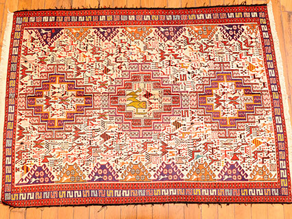 Seneh Silk Kilim from Iran