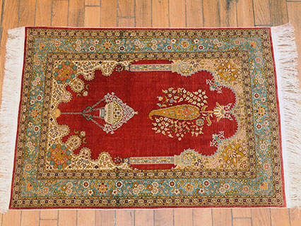 Hereke Silk Rug from Turkey
