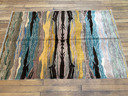 Modern Rug with Cloud Design